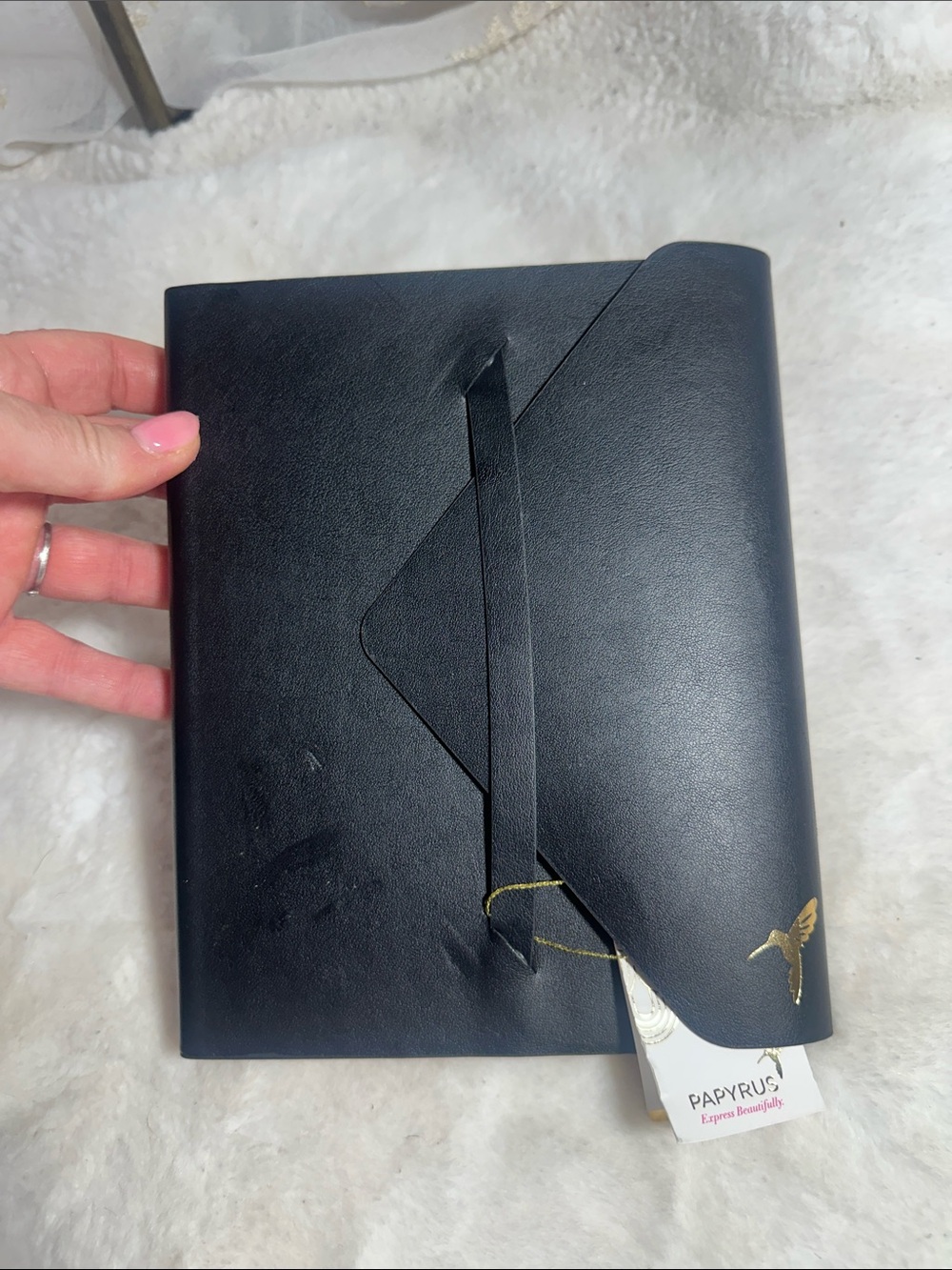 Papyrus black faux leather 240 page journal